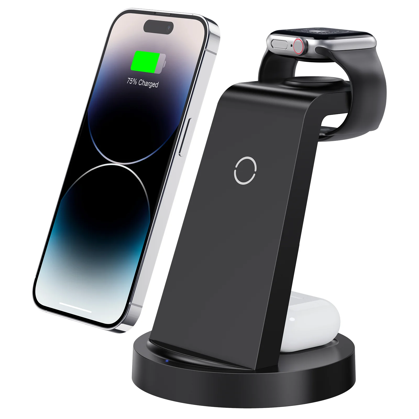 محطة شحن 3 في 1 لهاتف iPhone، محطة شحن لاسلكية لهاتف iPhone 15 14 13 12 11 X Pro Max وApple Watch وAirPods