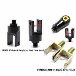 Motorcycle Scooter Modify Rear Shock 27/30/35MM Lower Fork U Fork end Convert O Round end Extended Heightening Adapter converter