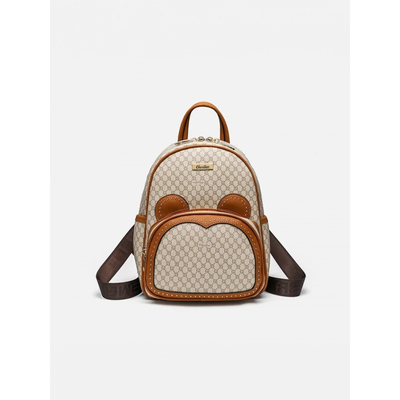 

New Korean-style women's backpack, fashionable cartoon design, versatile and lightweight commuter school bag