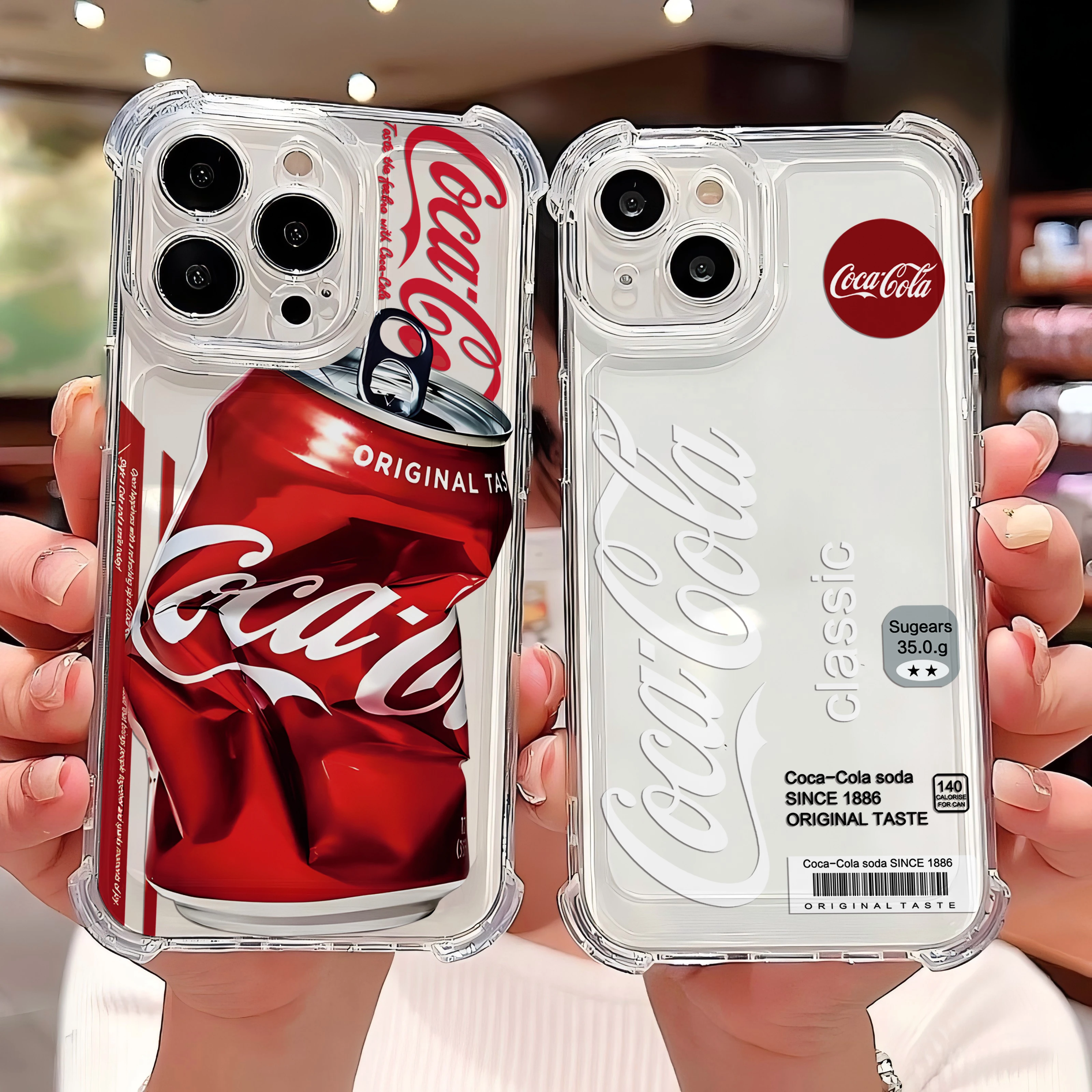 Funda para Teléfono con Diseño de Bebida para iPhone 17 16e 16 15 14 13 12 11 Mini Air Pro Max X XR XSMax 7 8 Plus, Antigolpes, Diseño C-Coca-ColaS