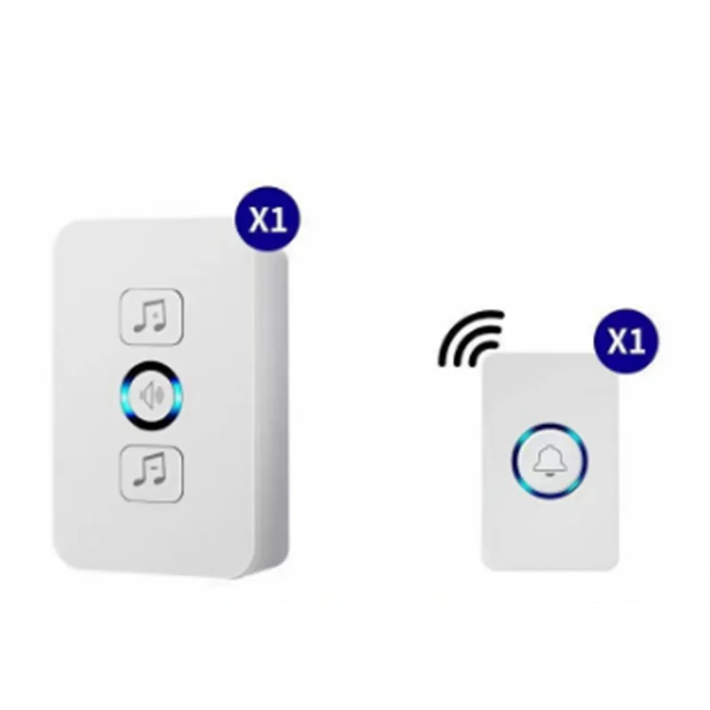 BNVN-Home Alert System جرس باب لاسلكي ذكي مع 4 مستويات صوت، رنين باب ترحيب لكبار السن النداء - قابس أمريكي اختياري