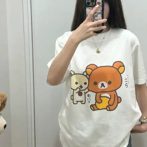 프린트 티셔츠 여름 라운드넥 프린트 반팔 루즈핏 외출용 귀여운 캐주얼 편안한 티셔츠 탑 셔츠 티셔츠 탑 셔츠