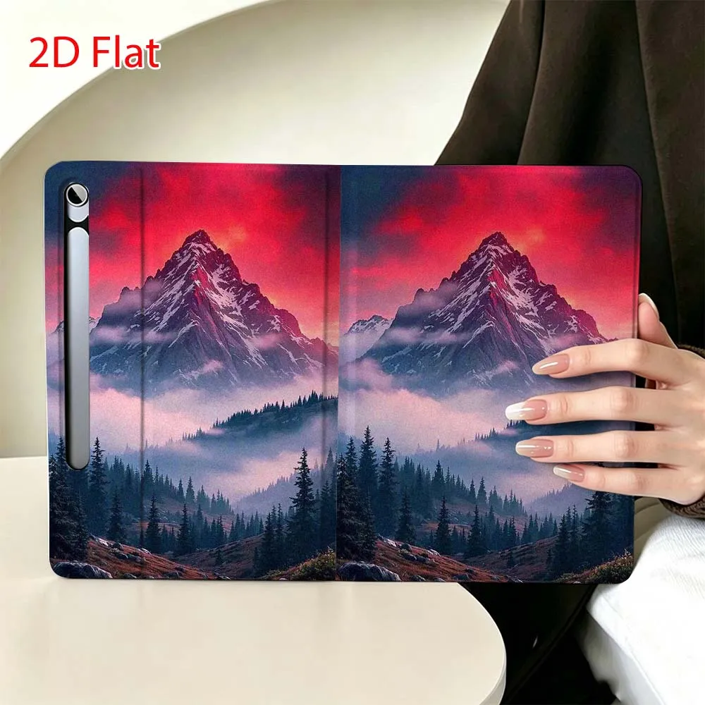 Beautiful Mountain Pattern Soft For Samsung Galaxy Tab S11 S10 S9 S8 S7 S6 A9 A8 A11 Lite FE Plus Pen Tray Tablet Case