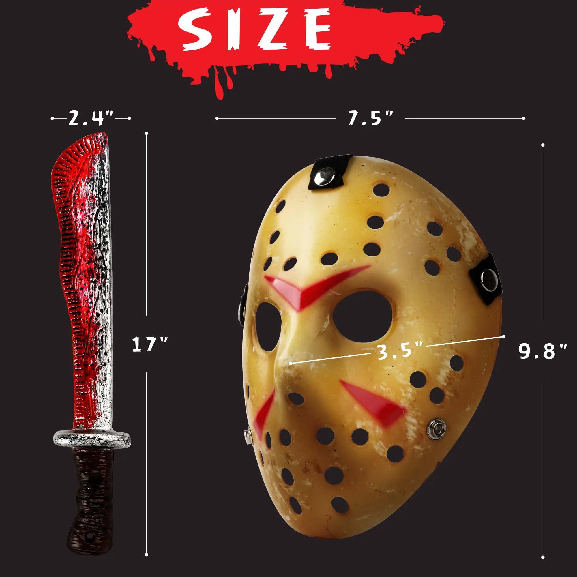 Maska Hokejowa Landisun Mosqueda Cosplay Machete Kostium Horror Halloween Dla Dorosłych Mężczyzn Prezent Film