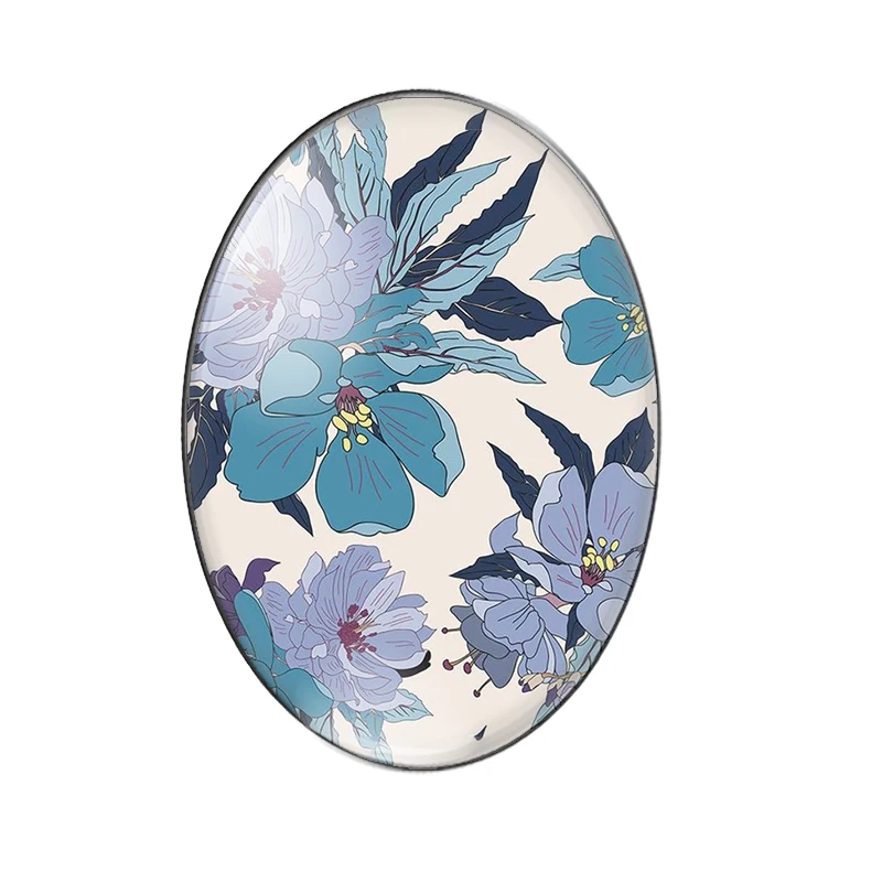 Beauty Vantage flower Rose Lily 10pcs mixed 13x18mm/18x25mm/30x40mm Oval photo glass cabochon demo flat back Making findings