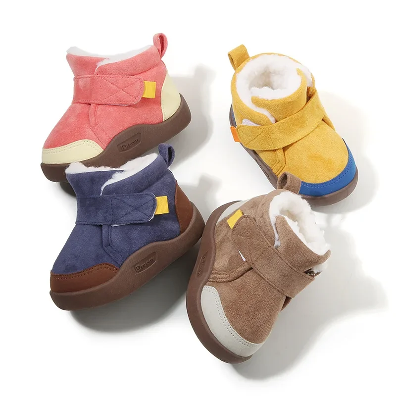 Winter Kids Snow Boots Infant Baby Girl Shoes Cotton Plush Warm Toddler Sneakers Fashion Boys Short Boots Non-Slip Kids Shoes