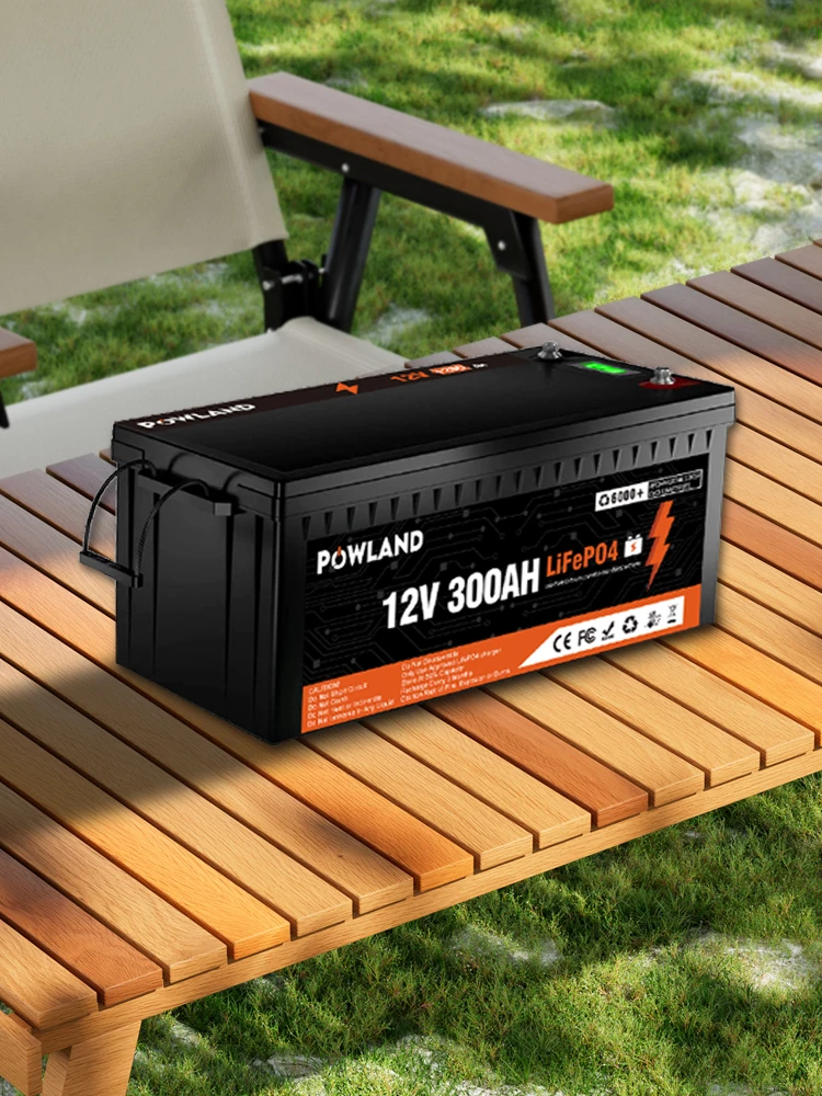 Akumulator POWLAND LiFePO4 12.8V 100Ah 300Ah / 25.6V Litowo-żelazowo-fosforanowy, z wbudowanym BMS, ponad 6000 cykli, IP65 do kamperów, łodzi, falowników i systemów solarnych — 2