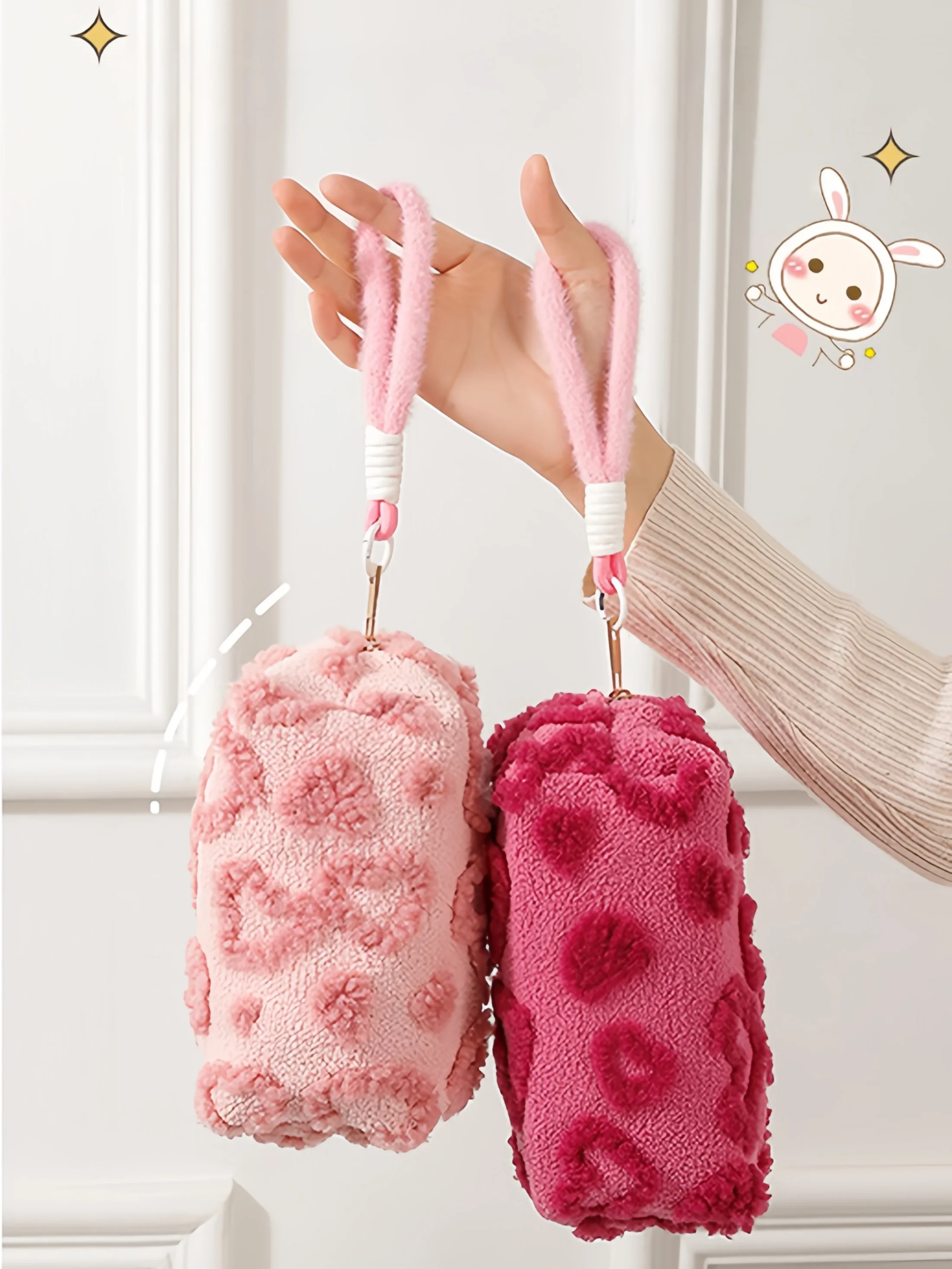 

Heart-Shaped Plush Storage Bag, Large-Capacity Stationery Bag for Students, Portable Planner Material Storage Bag, Cute Plush Large-Capacity Cosmetic Storage Bag for Girls