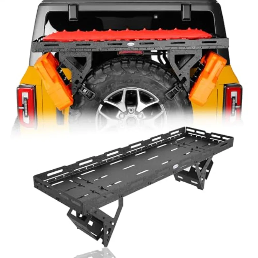 

Universal Spare Tire Cargo Rack Basket Carrier for 30-40 Tires Fits 1976-2026 Jeep Wrangler CJ YJ TJ JK JL 2021-2026 Ford Bronc