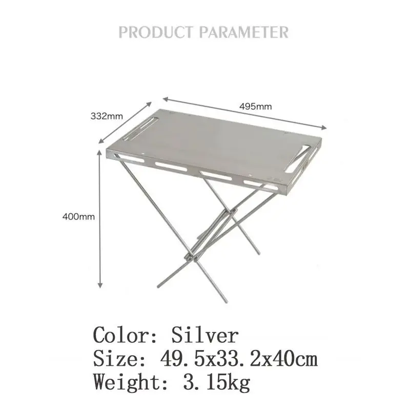 Camping Brazier Table Outdoor Stainless Steel Folding Portable Picnic stove Table Burning table