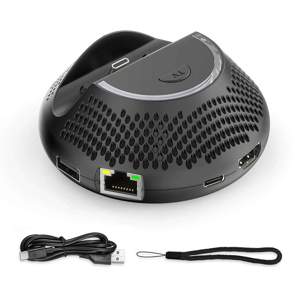 แท่นชาร์จทีวีแท่นชาร์จ W/เอาต์พุตที่รองรับ HDMI 4K/พอร์ต Type C/พอร์ต USB แท่นวางทีวีแบบพกพาสําหรับสวิทช์ 2