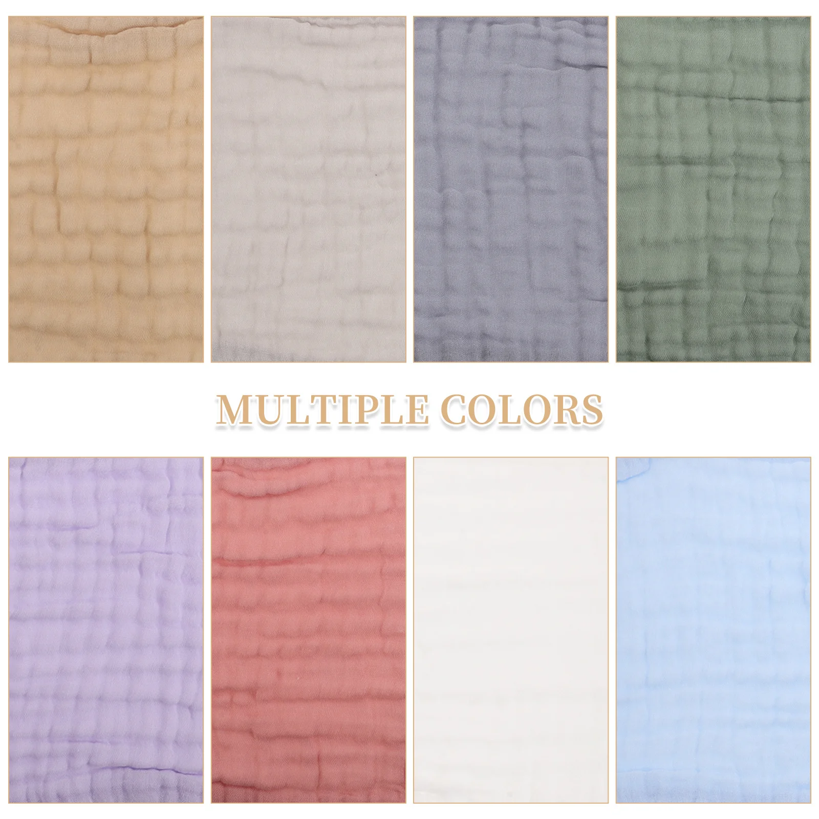 Panos de musselina para bebês, 8 peças, 6 camadas de algodão absorvente, babadores macios para alimentação de recém-nascidos, toalhas de rosto infantil, panos de banho 25x25cm