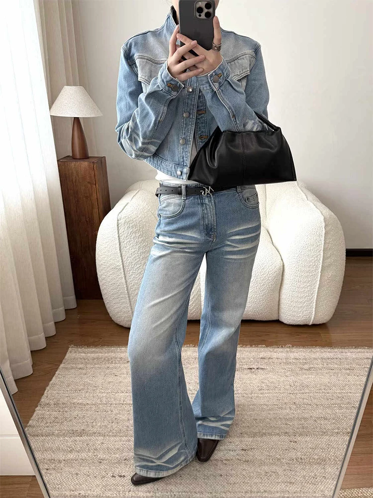 Women's Low Rise Flared Pants American Retro Designer Bleach Trumpet Denim Pants 2000s Y2k Trousers Bell Bottom High Street