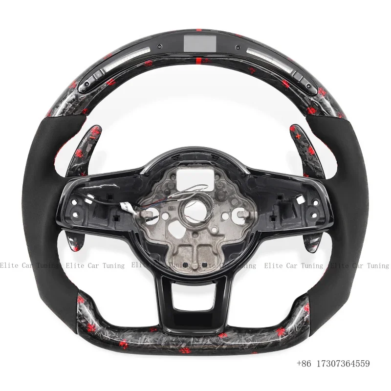 

Red Forged Carbon Style Steering Wheel for Volkswagen VW Golf MK7 MK6 MK5 MK4 Passat Jetta Touareg Phaeton Tiguan Magotan Polo