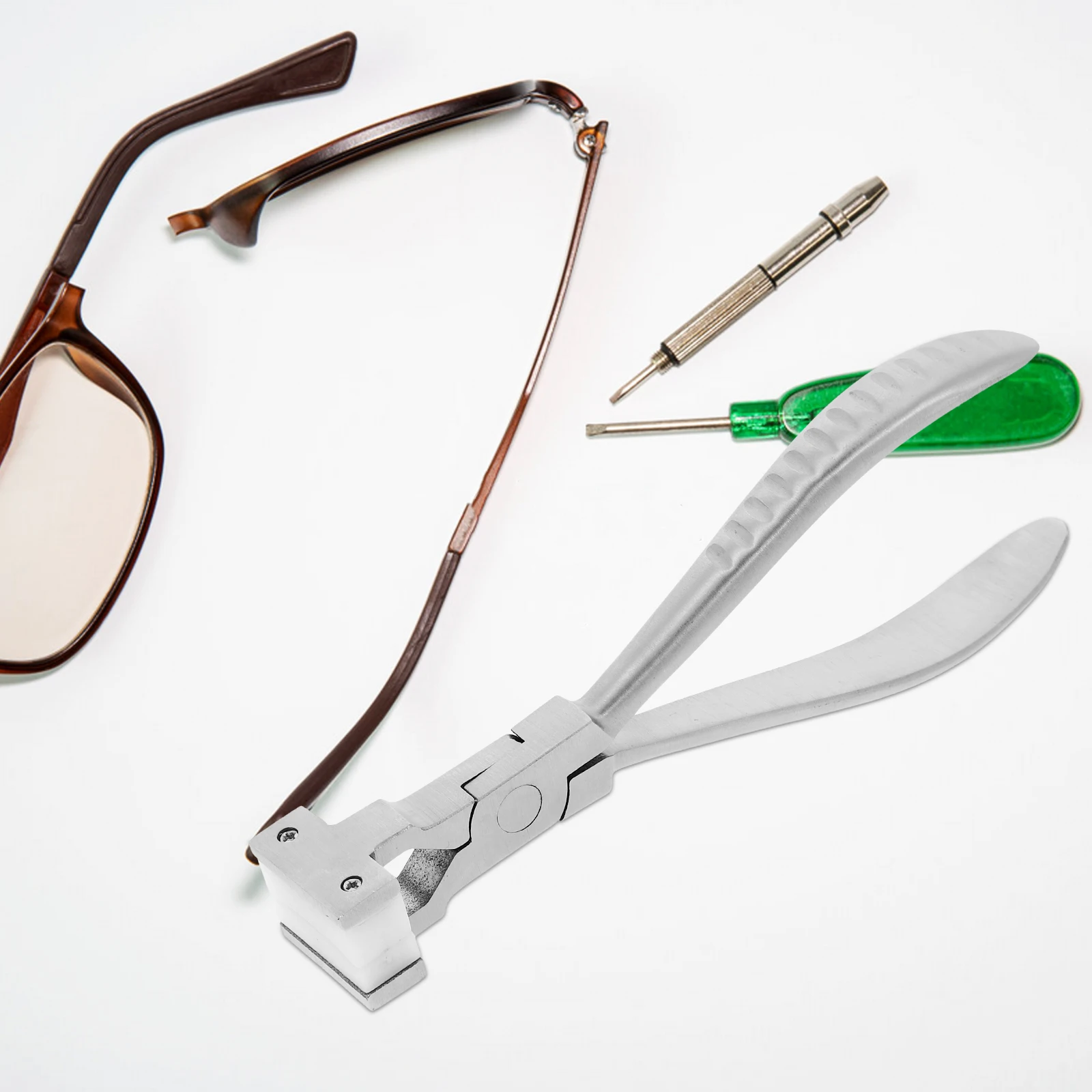 

Stainless Steel Eyeglass Repair Pliers for Bending Frames Glasses Lens Tool Compact Portable Multifunctional Durable