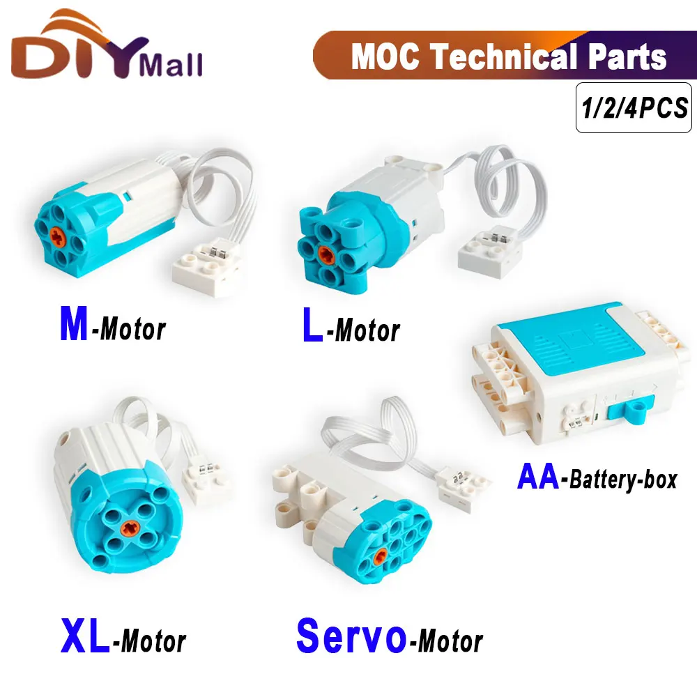 Servomotor M/XL/L con función de potencia de alta velocidad para bloques de construcción de robots Legoeds, Motor RC reforzado con Kit de caja de batería