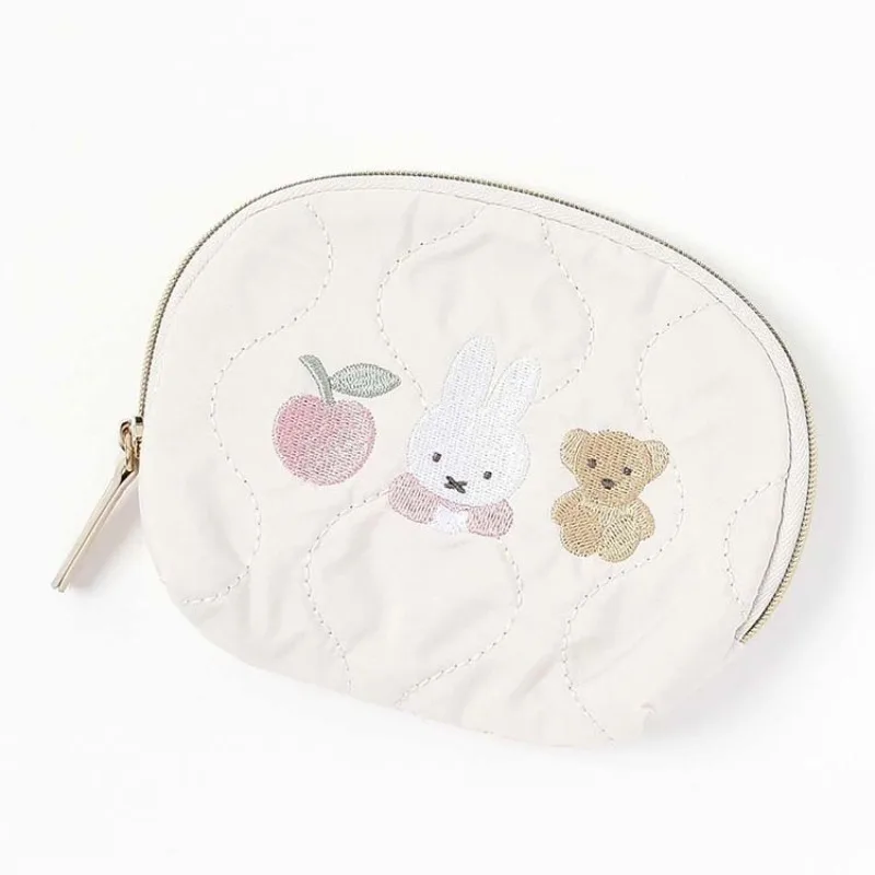 Kawaii Miffy Series Portable Makeup Bag Creativity Embroidered Cartoon Pattern Coin Storage Bag Cute Clutch Bag Birthday Gift