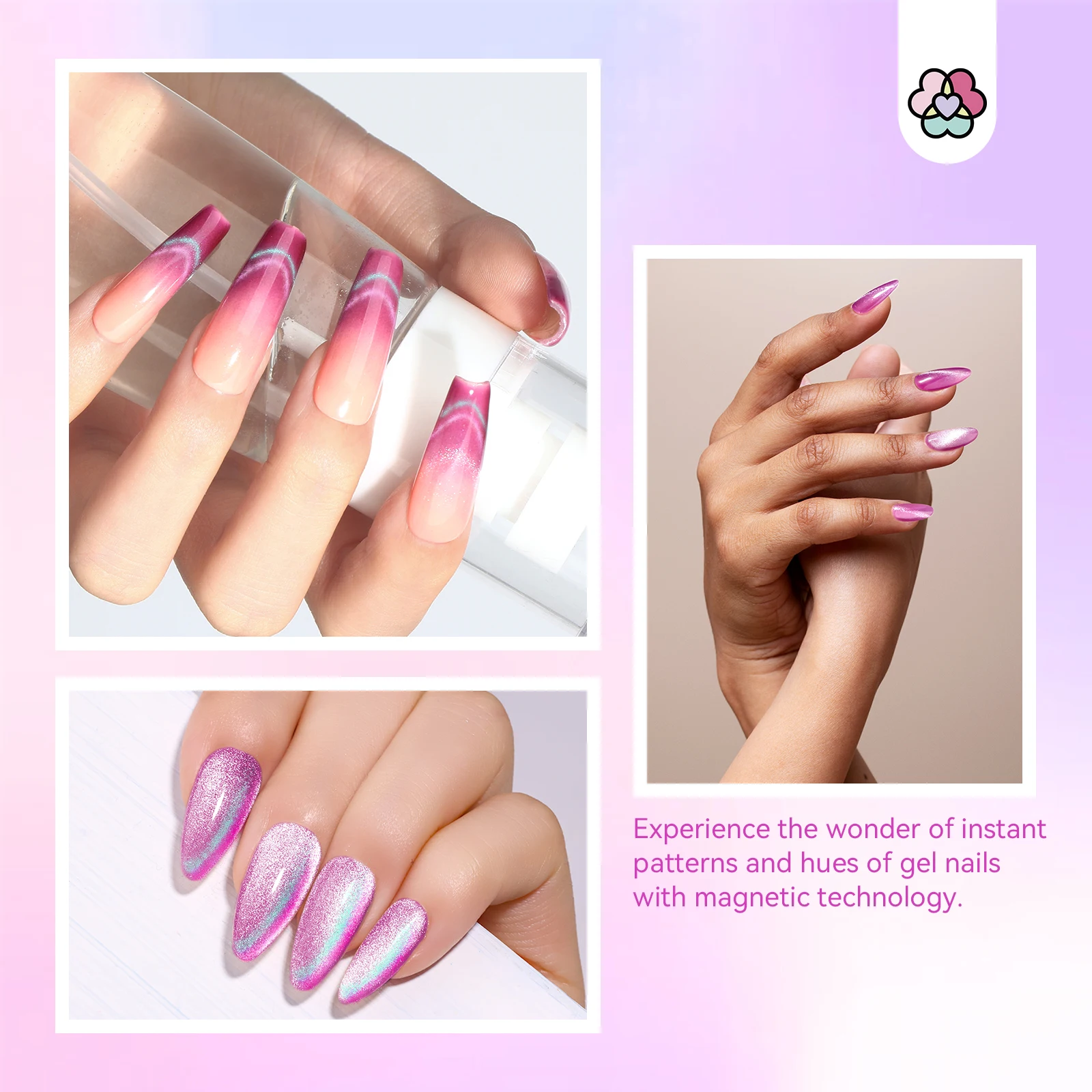 ยาทาเล็บเจล SAVILAND 15 มล. สีม่วงกลิตเตอร์แบบแม่เหล็กสะท้อนแสง พร้อมน้ำมันละหุ่ง สำหรับทำเล็บเองที่บ้านหรือร้านเสริมสวย