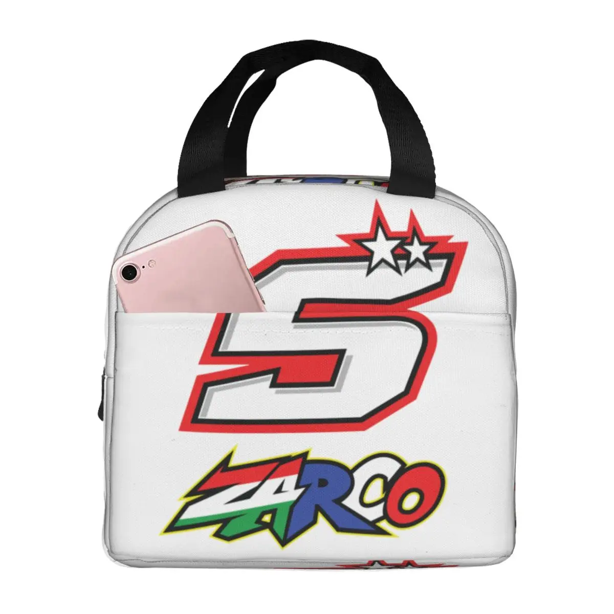 French Motorcycle Racer Johanns Zarcos 5 Resuable Lunch Boxes for Women Waterproof Cooler Thermal Food Insulated Lunch Bag