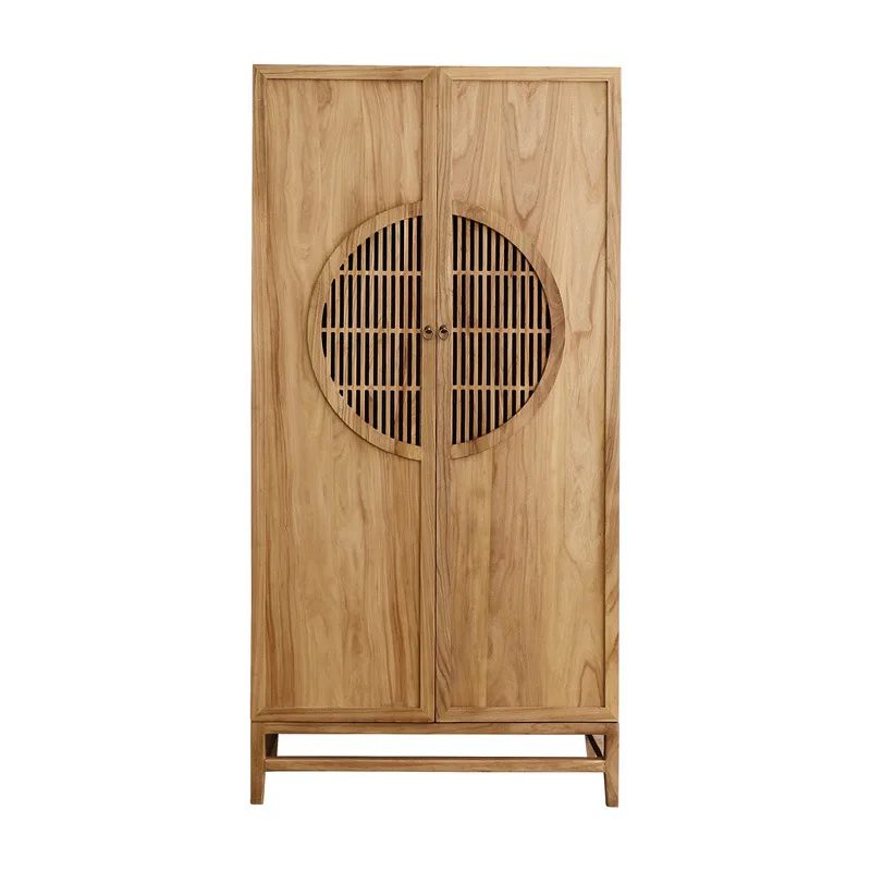 

Chinese-style simple solid wood wardrobe, bedroom furniture, elm homestay, opposite door, storage cabinet, floor-to-ceiling home