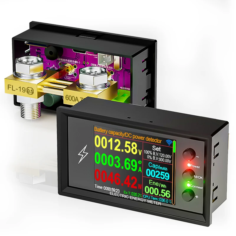 Probador inteligente de detección de capacidad de batería de litio, DC 0-420V, Tuya, WiFi, pantalla digital CC, voltaje de corriente, medidor de potencia Coulomb DT20W