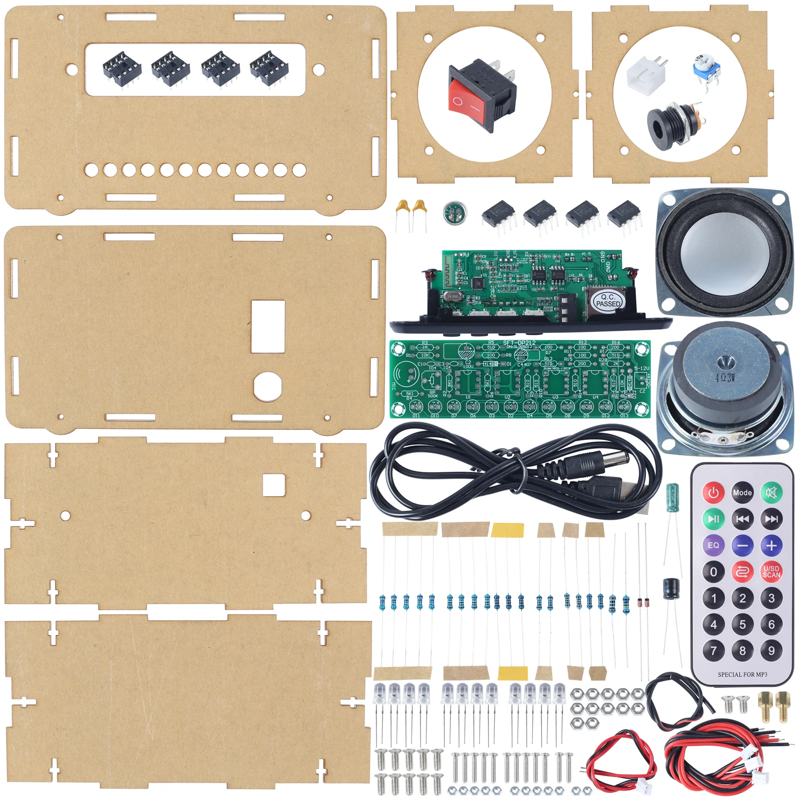 DIY Electronit FM Radio Kit Bluetooth-Compatible Amplifier Stereo Speaker 3W*2 Spectrum Indicate Music Player Soldering Practice