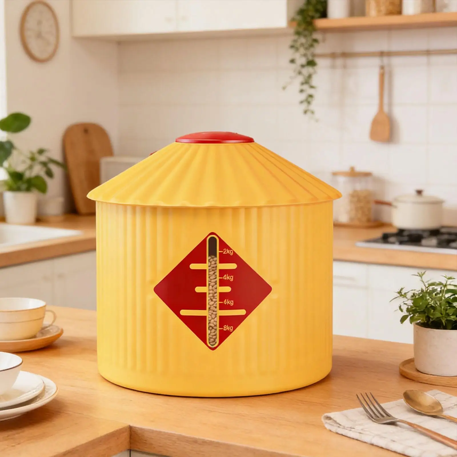 

Контейнер для хранения зерна и продуктов, многофункциональный, с крышкой, для сухих продуктов, риса, муки, закусок, для шкафа, общежития, кухни