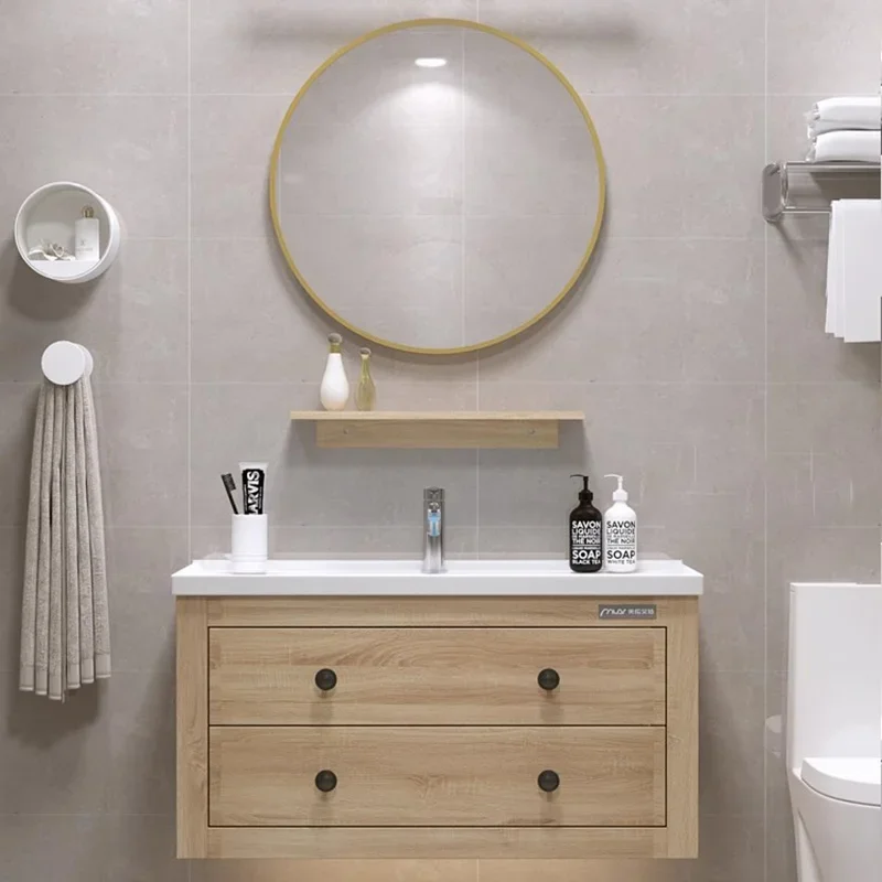 Wall White Washbasin Bathroom Cabinets Storage Display Mirror Bathroom Cabinets Toilet Vanity Casa Arredo Home Furniture