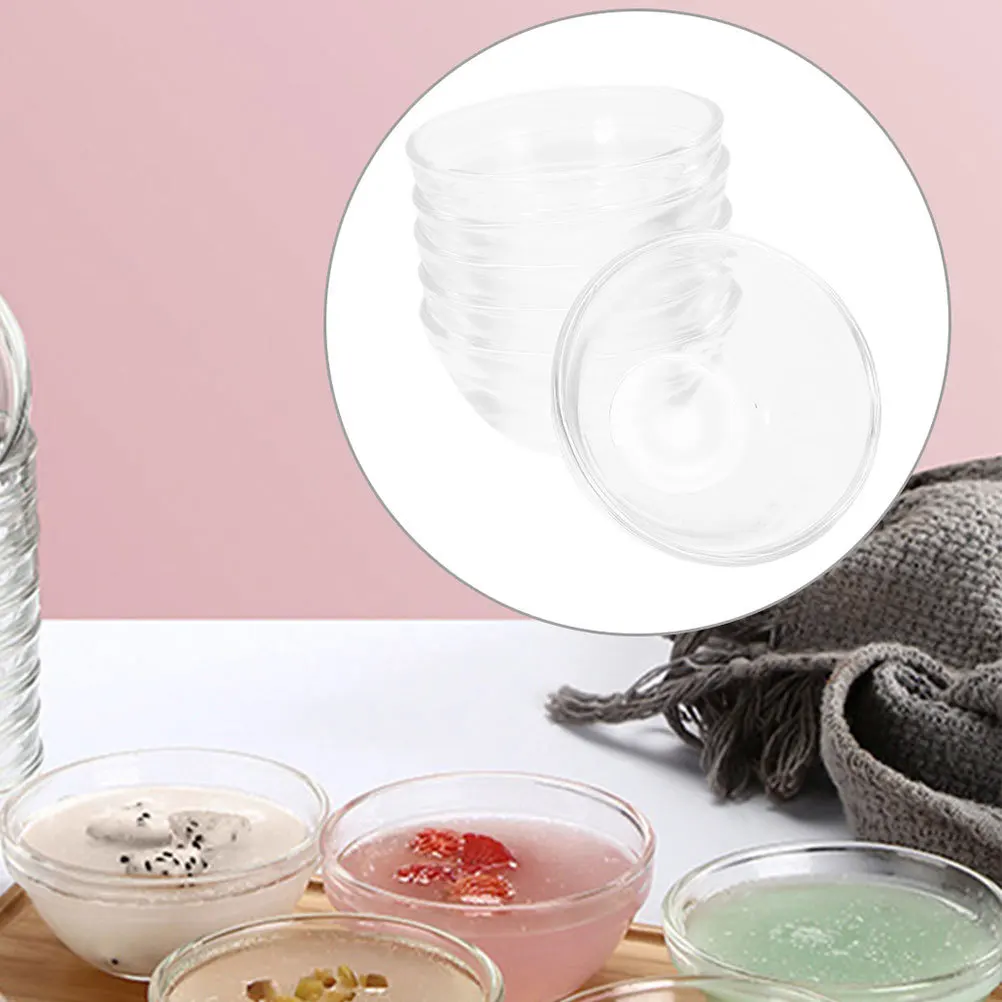 

10Pcs Stackable Glass Dessert Bowls Clear Mini Small Serving Dishes Ingredient Prep Bowls for Ice Cream Toppings Sauces Spices