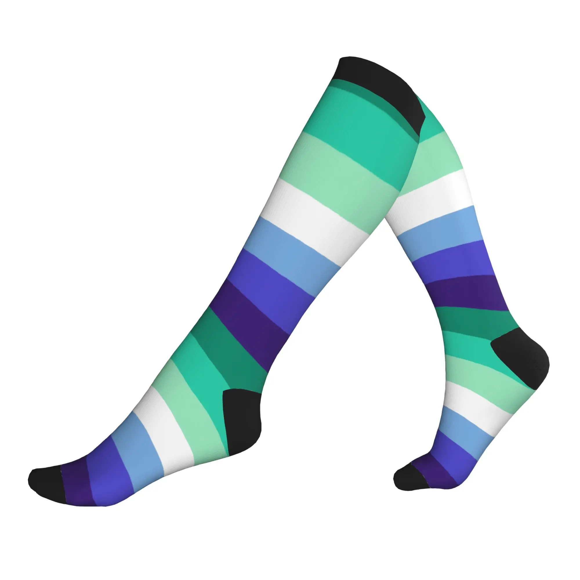 Calcetines deportivos de compresión con bandera del arcoíris LGBT para hombre, calcetines unisex con estampado 3D, calcetines pansexuales, gay, lesbianos