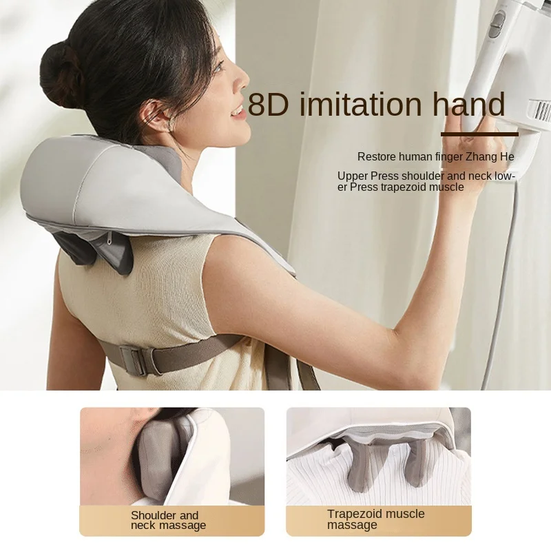 Kneading shoulder and neck massager waist cervical massager electric massage shawl U-shaped neck massage pillow