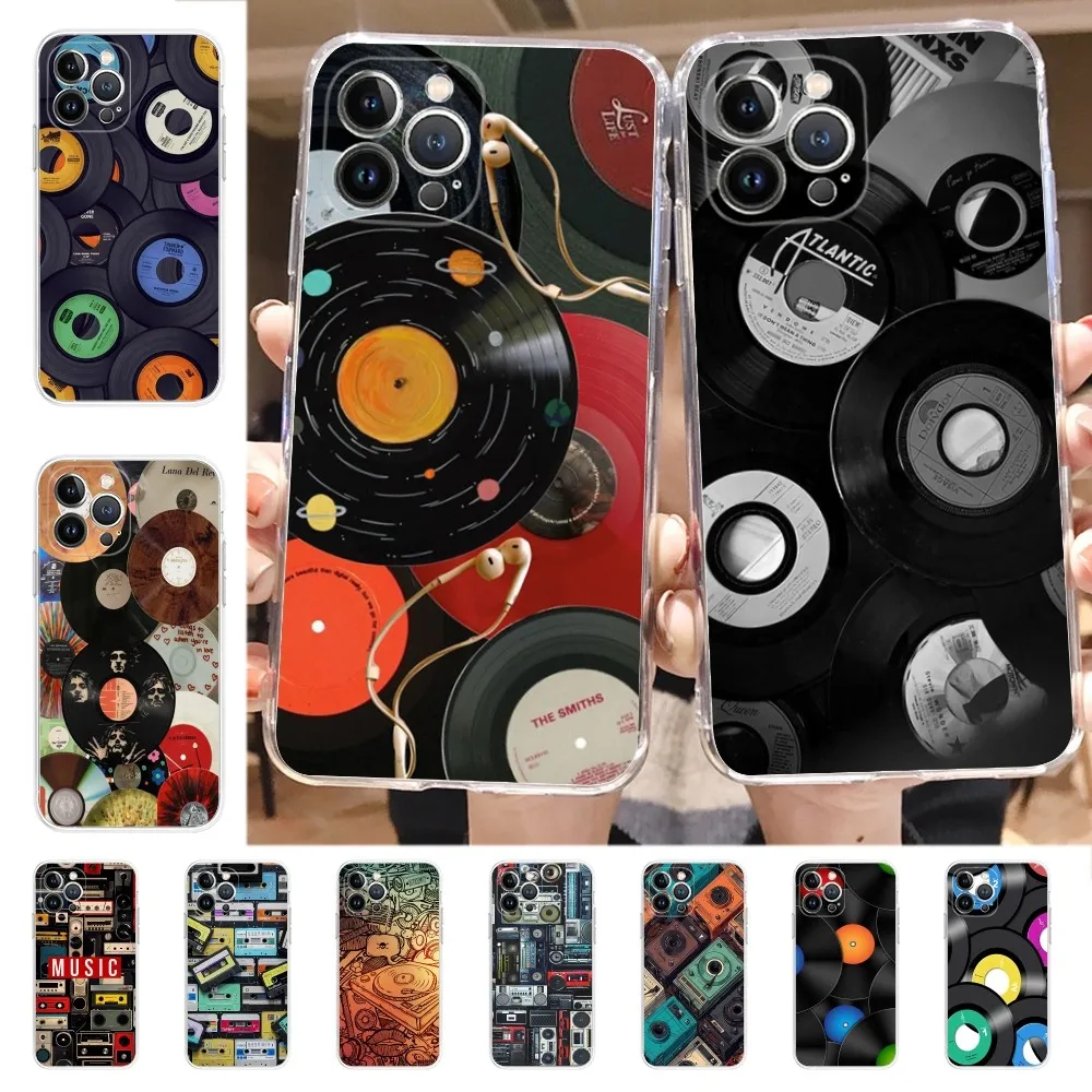 Music Retro Tape Record Stereo Phone Case for iPhone 16 15 8 7 6 6S Plus X SE XR XS 14 11 12 13 Mini Pro Max Mobile Case