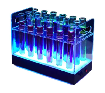 LED Illuminated Acrylic test tube holder shot service tray display racks for nightclub