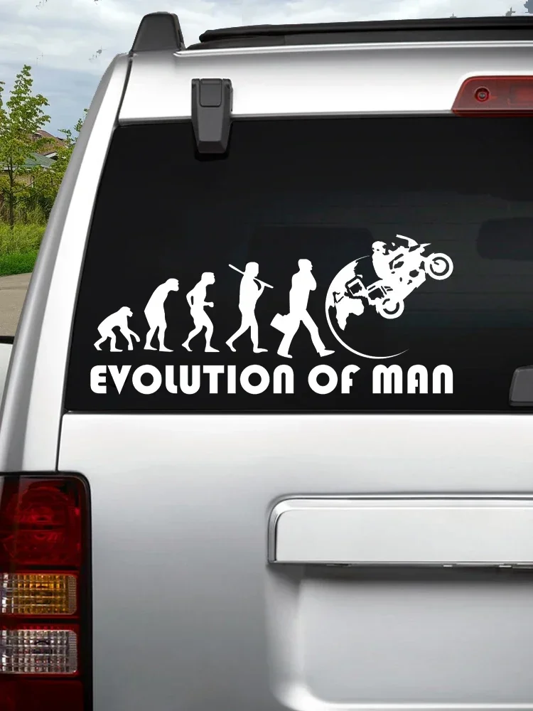 The evolution of the human biker. Motorcyclist. Biker funny car sticker vinyl decal car auto  styling    25cm*11cm