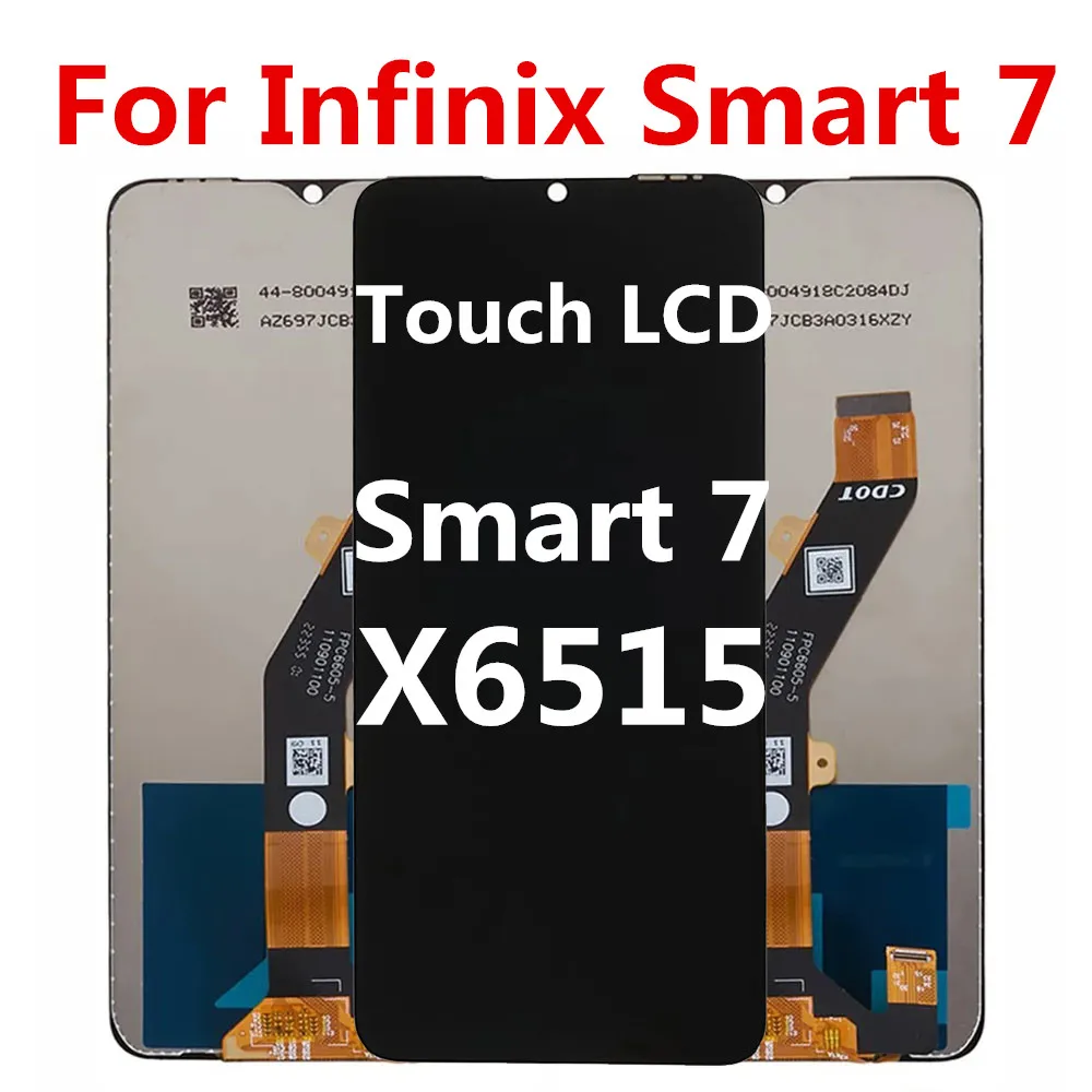 For Infinix Smart 7  Display  X6515 Replacement With frame Touch Panel Digitizer LCD Screen Repair Parts