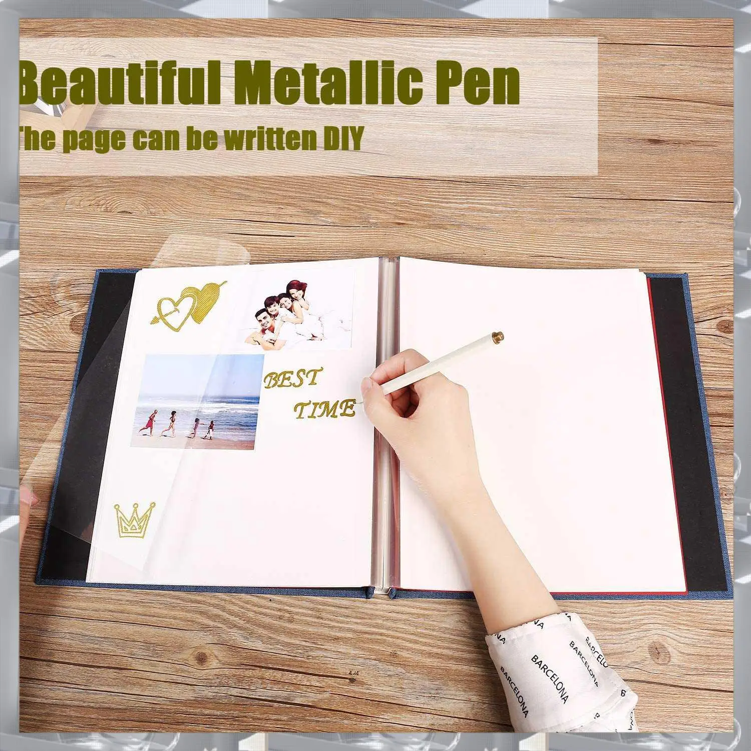 Hot Selling-Photo Album Self Adhesive Scrapbook For Wedding/Family/Lovers Linen Cover DIY Gift For Valentines Day Mothers,Photo