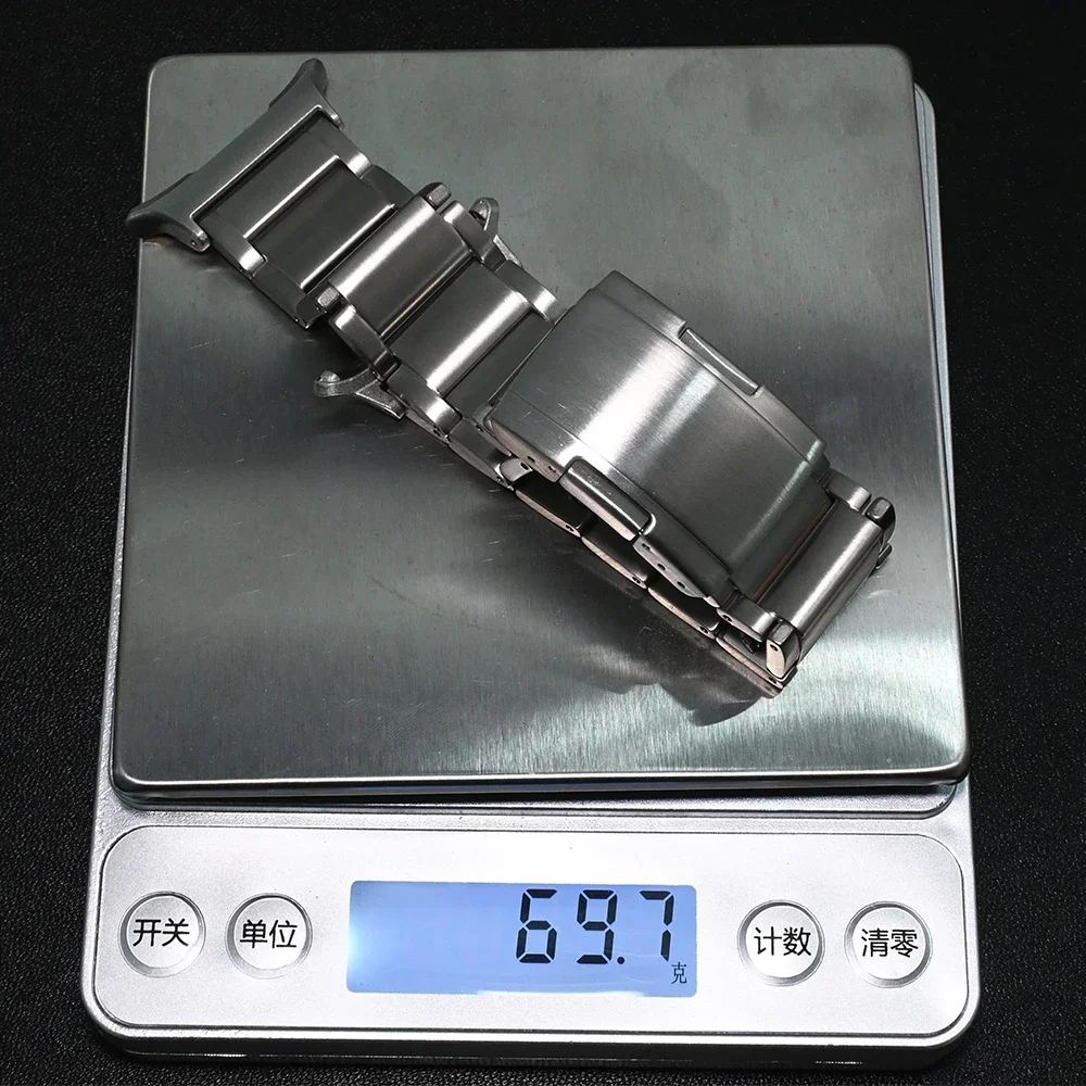 NO Gaps Titanium Metal Band for Samsung Galaxy Watch 7 Ultra 47mm Silver Link Bracelet for Watch 7 Ultra 47mm Curved End Strap