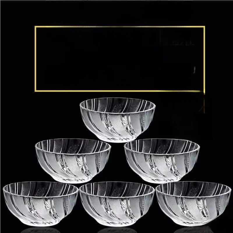 

Home Use Glass Bowl Set Ice Cream Dessert Transparent Bowl Rice Soup Fruit Salad Chinese Style Countryside Style Glass Craft