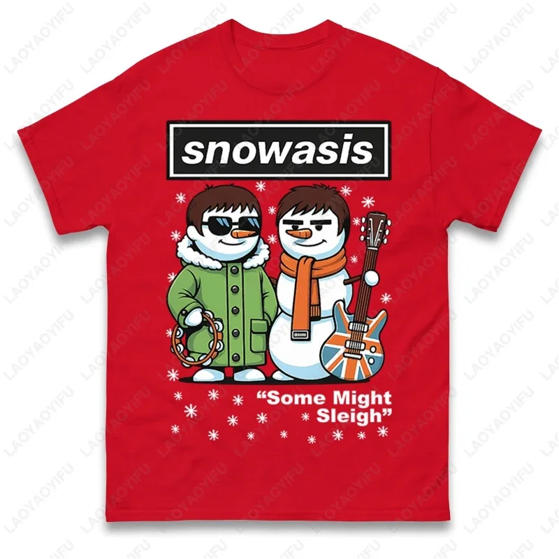 مضحك الثلج بعض قد مزلقة عيد الميلاد الموسيقى الفرقة محاكاة ساخرة التي شيرت الرجال النساء الإبداعية الجدة الكلاسيكية القمم مضحك القطن تيز الهدايا