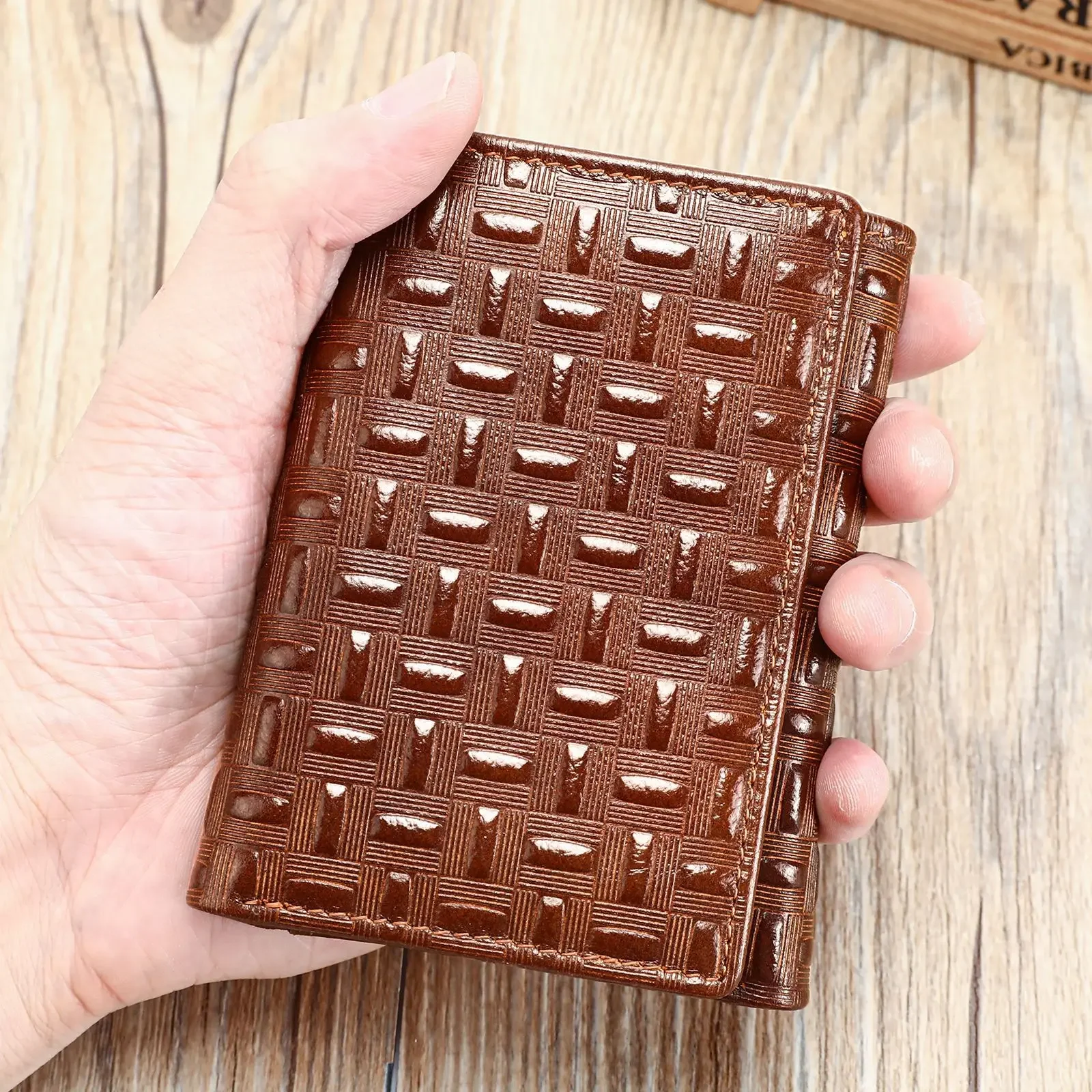 MVA Fashion Wallet Leather Purse RFID Credit ID Card Holder Multi-card Slots Bussiness Wallets Vintage Money Case Purse