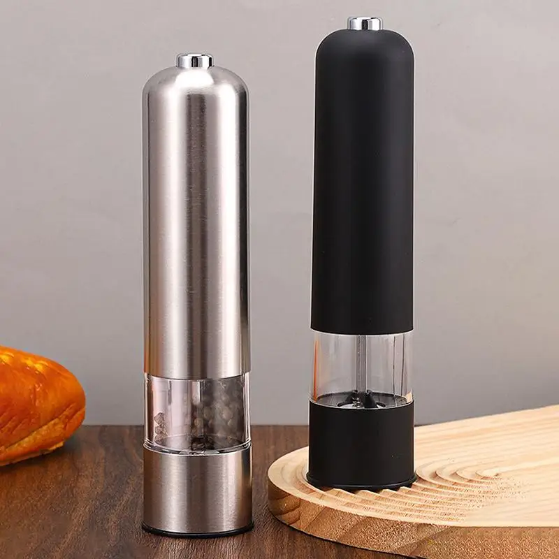 Automatic Salt Pepper Grinder Set Electric Mill Adjustable Coarseness One Handed For Everyday Cooking 1/2PCS