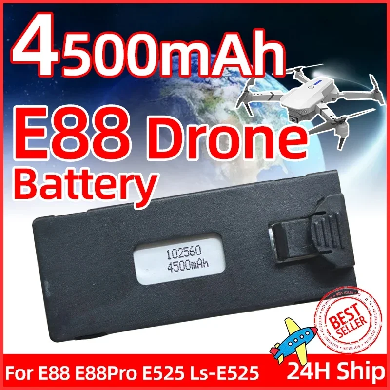 RC 드론용 정품 배터리, 4500mAh E88 배터리, 3.7V 리포 배터리, E88 E88PRO E525 E99 P1 K3 P10 A13 S98 RC 쿼드콥터 부품