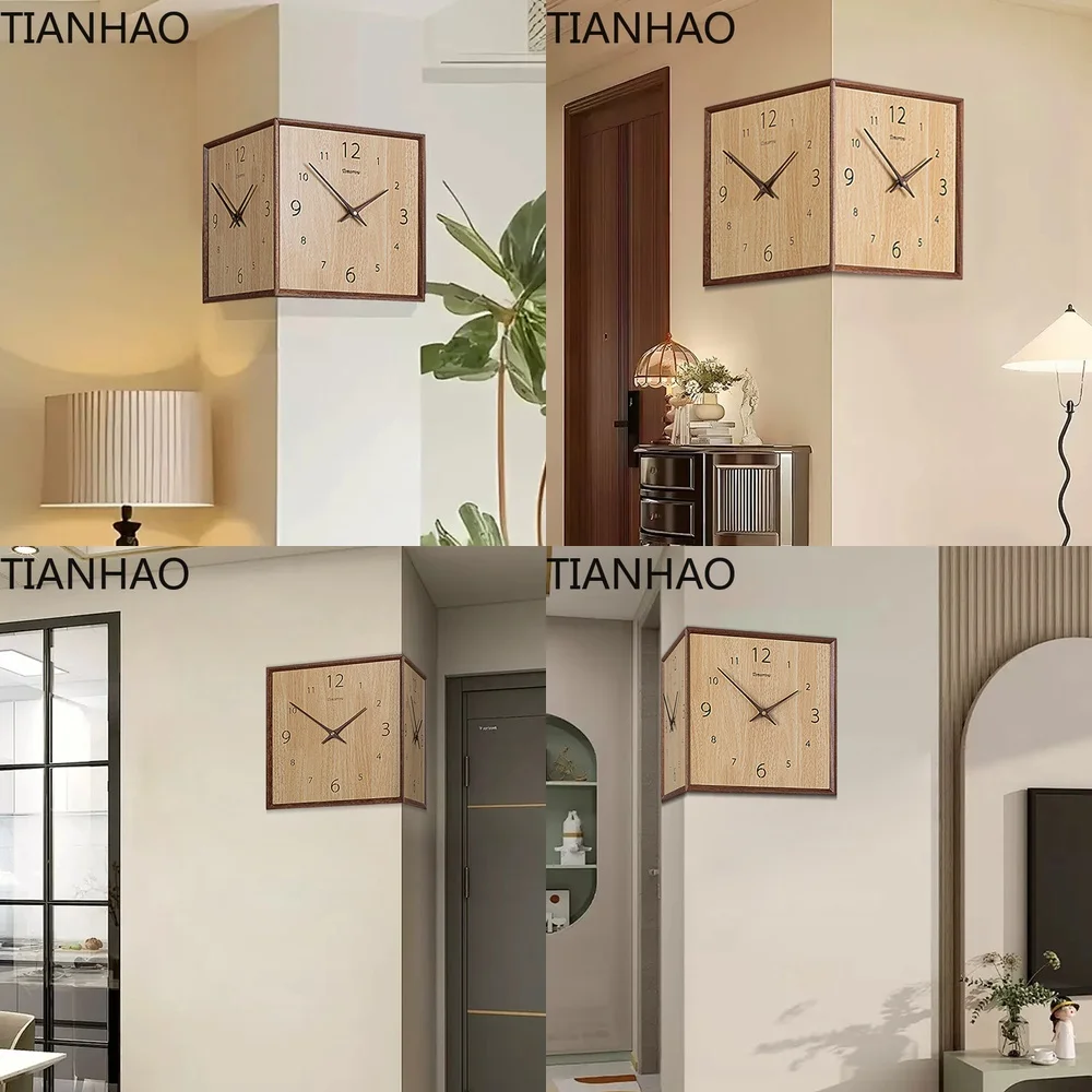 Minimalist Nordic Wall Clock for Modern Bedrooms Living Room Home Decor Wooden Wall Watch for Home Office Decor Creative