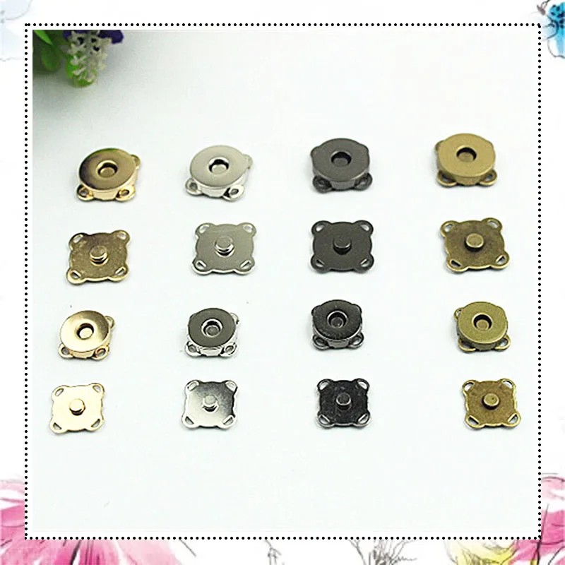 

High Quality 100sets/lot Black Silver Sew on Metal Magnetic Snaps Button for Overcoat Bag Garment Accessories Scrapbooking DIY