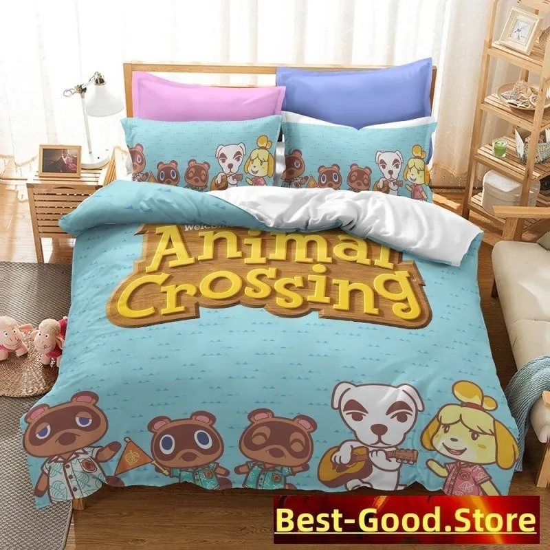 Animal Crossing Bedding Set Cartoon Game 3D Duvet cover Sets Twin Full Queen King Size Pillowcase for kids Gift Home Decor