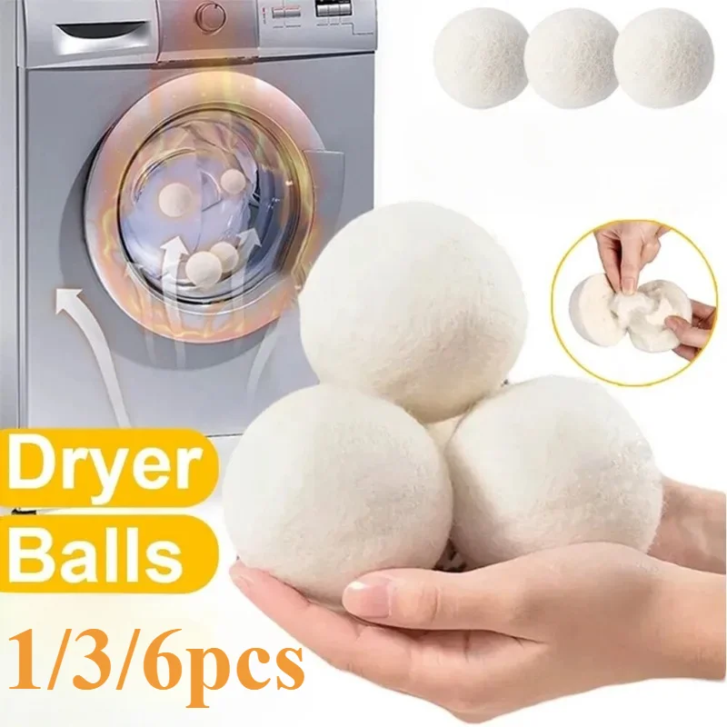 1/3/6Pcs Drying Balls 6cm Anti Static And Anti Winding Special Drying And Reusable New Zealand Dryer Wool Ball Laundry Balls