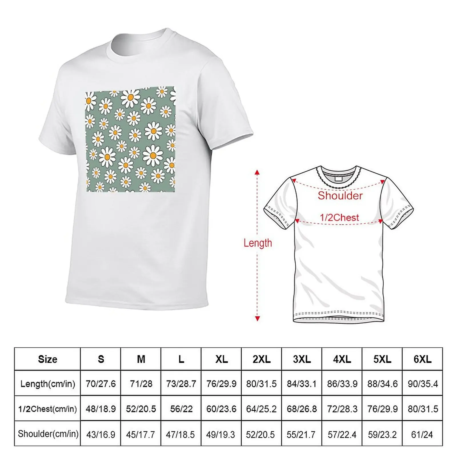 retro daisies T-Shirt rapper graphic tees quick drying mens plain t shirts