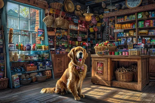 Autumn City Jigsaw Puzzle, Golden Retriever Grocery Shop, Fall City Park, Townhouse Street, Shanghai Sunset Skyline, 500-2000Pcs