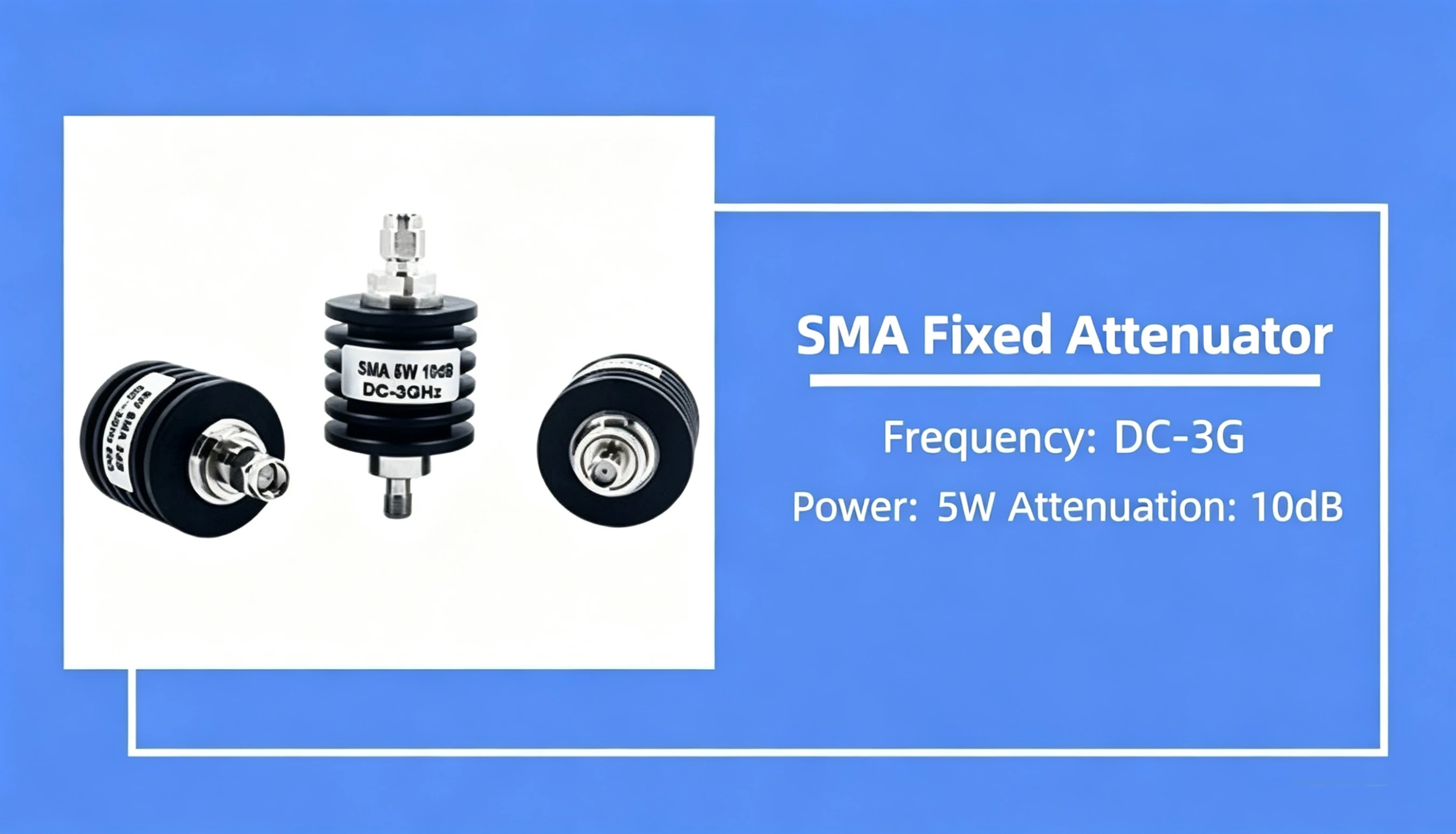 Attenuator SMA10W Fixed Attenuator 10 20 30dB DC-6G Radio Frequency Signal Attenuator