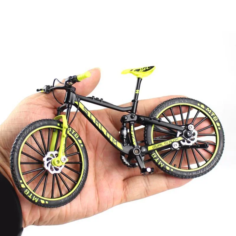 1:10 Mini Alloy Model Bicycle Diecast Metal Finger Mountain Bike Racing Simulation Adult Collection Toys for Children